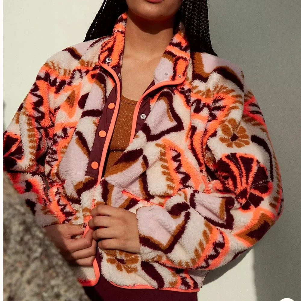 Free people Hit The Slopes Printed Fleece Jacket - Picture 1 of 5